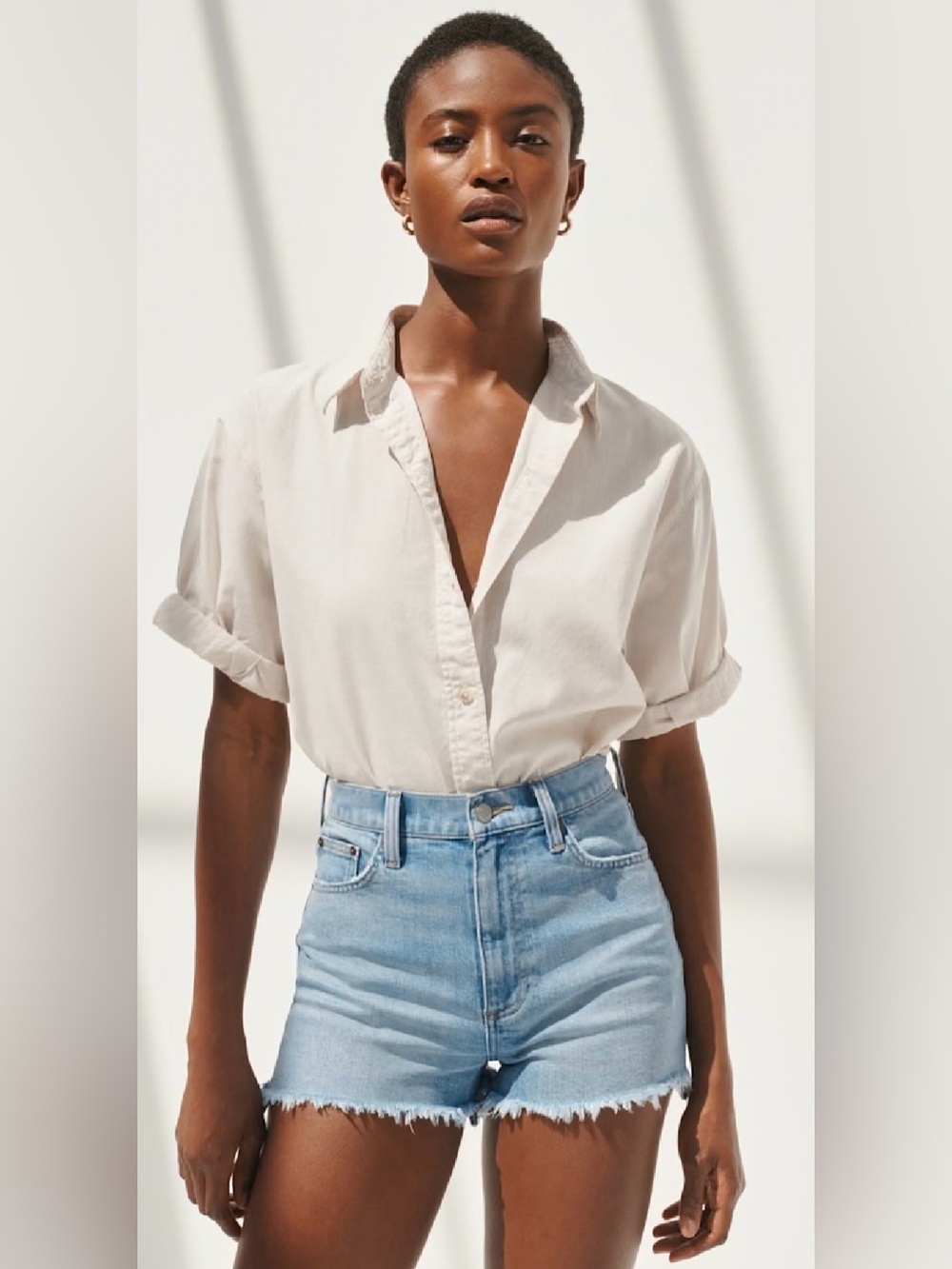 ARITZIA Denim Forum The '50s Arlo Hi Mini Denim Short | High-rise, straight-leg